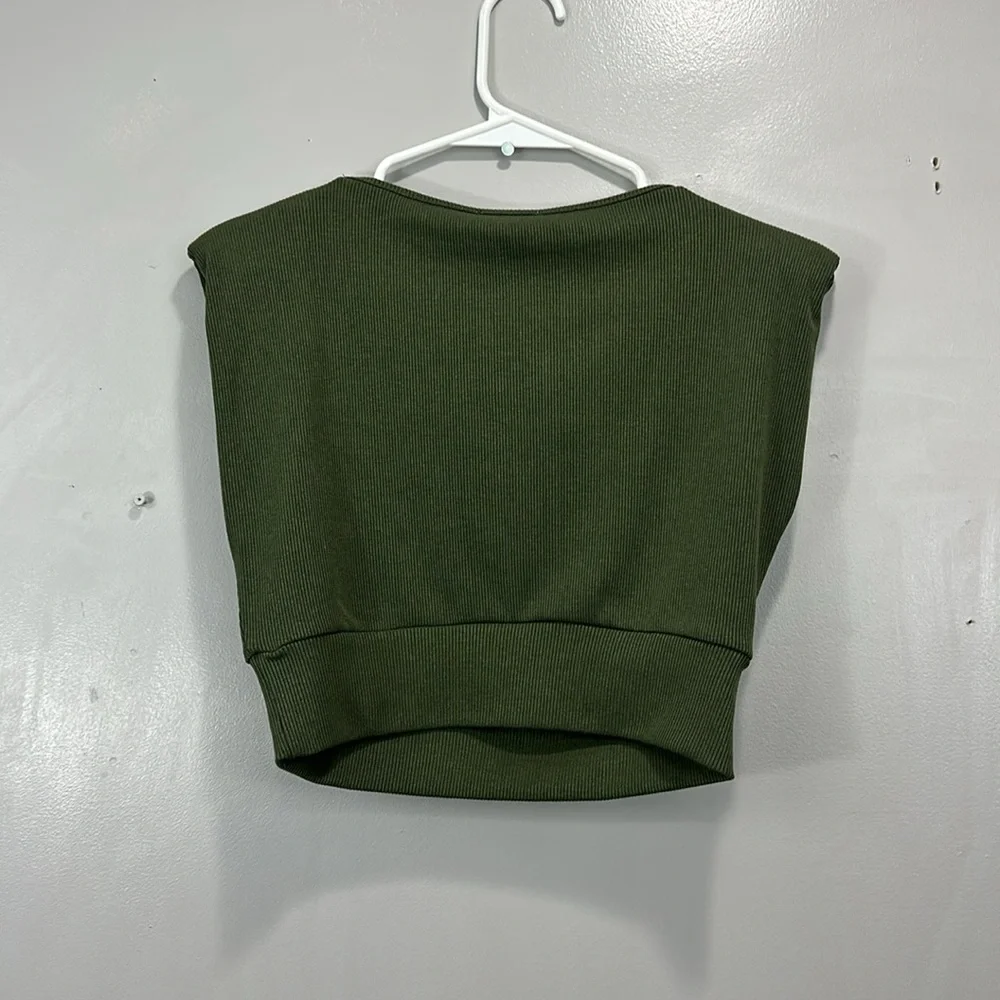 The Drop Lucy Whims Green Crop Top Sleeveless Top - Picture 5 of 7